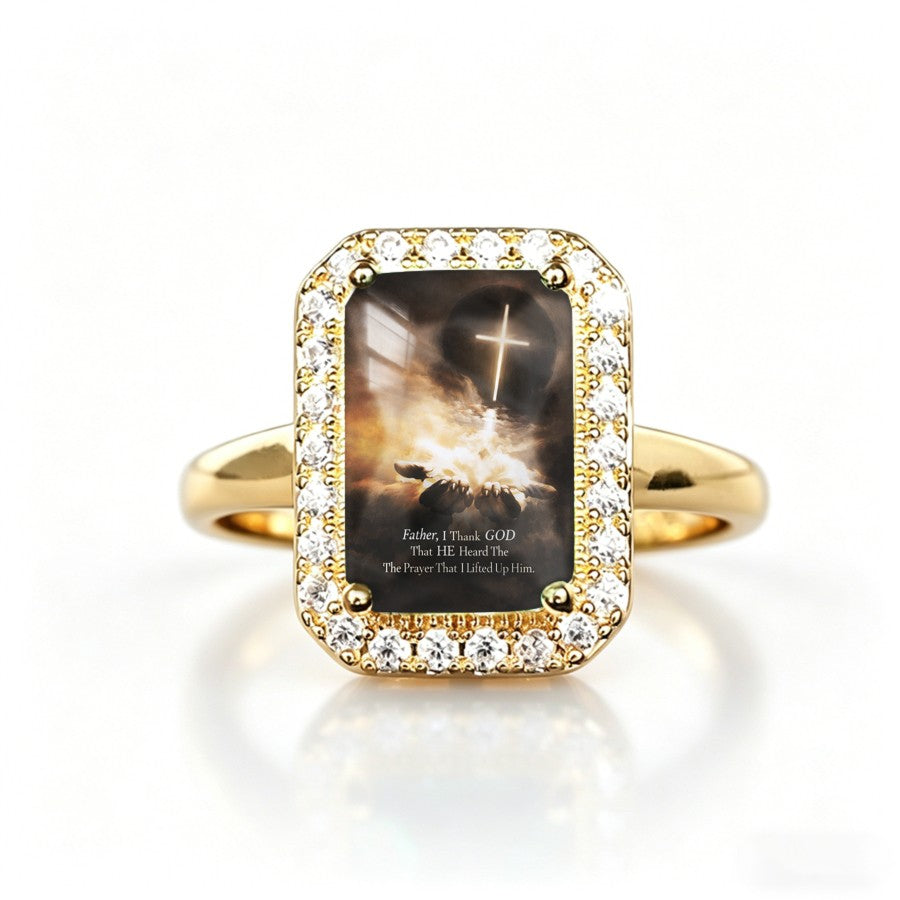 Prayer Hands Rectangular Ring