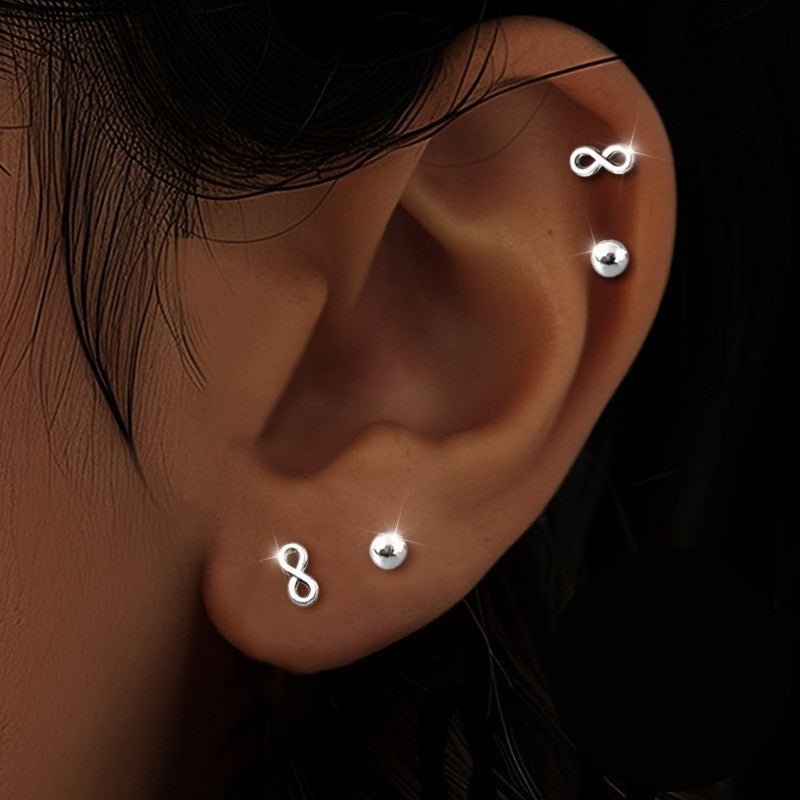 Infinity Ball Stud Earrings