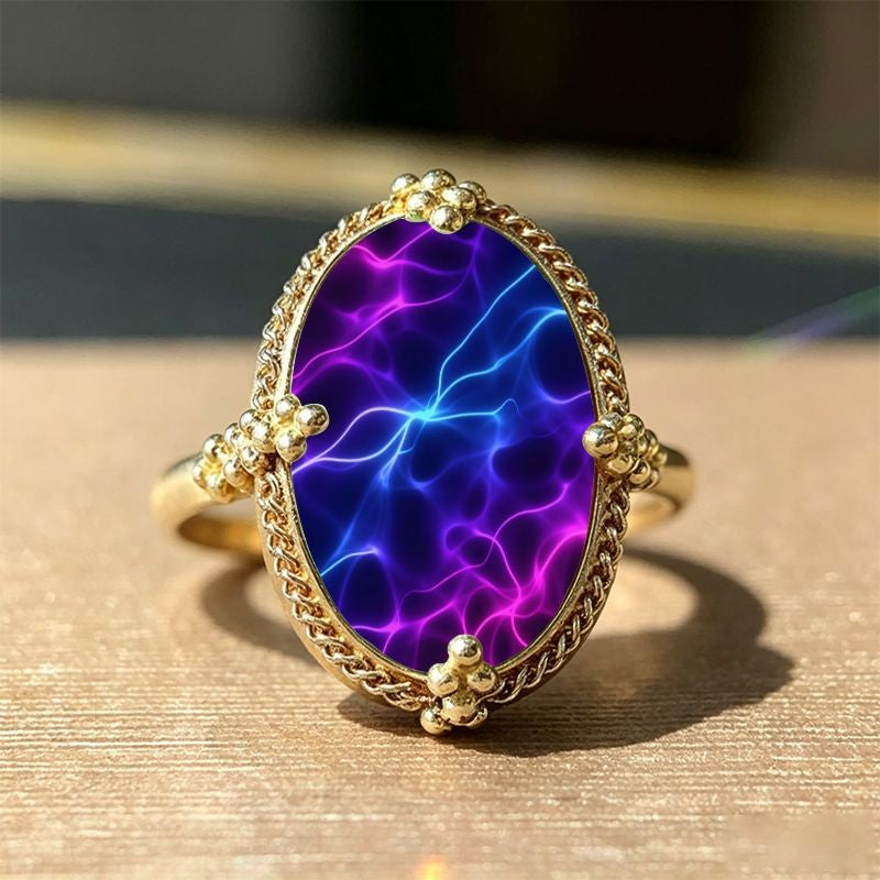 Oval Nebula Statement Ring
