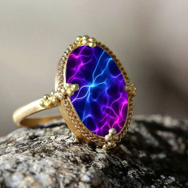 Oval Nebula Statement Ring