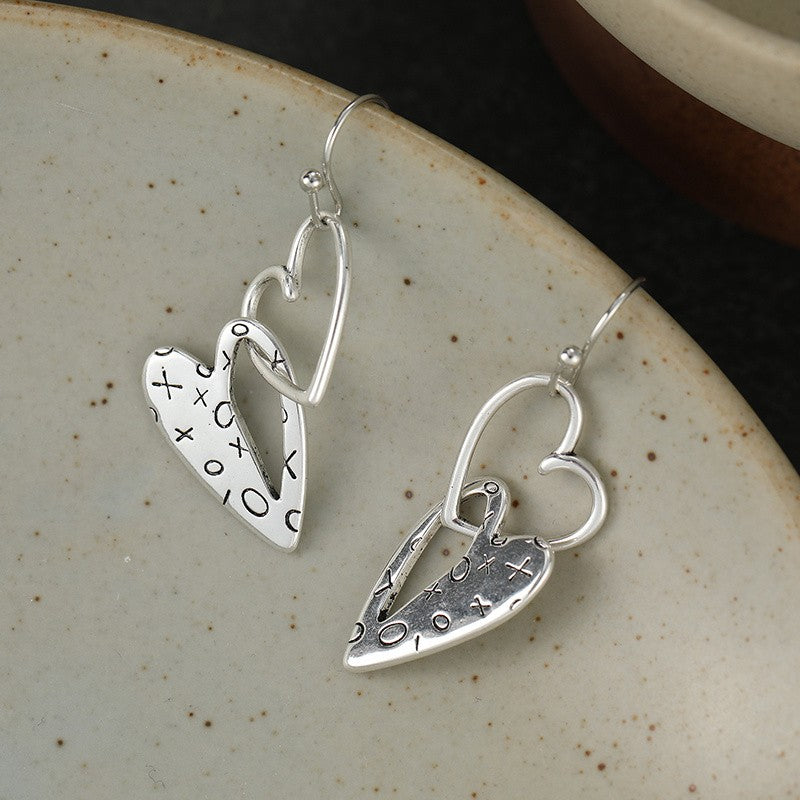 XO Heart Drop Earrings