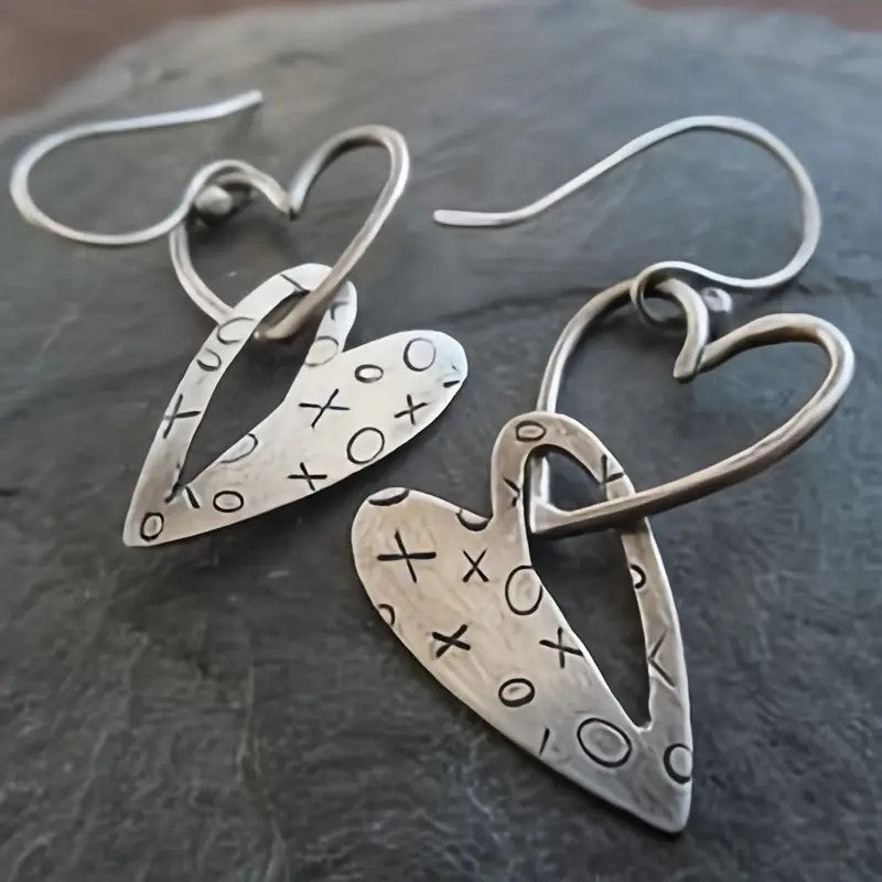 XO Heart Drop Earrings