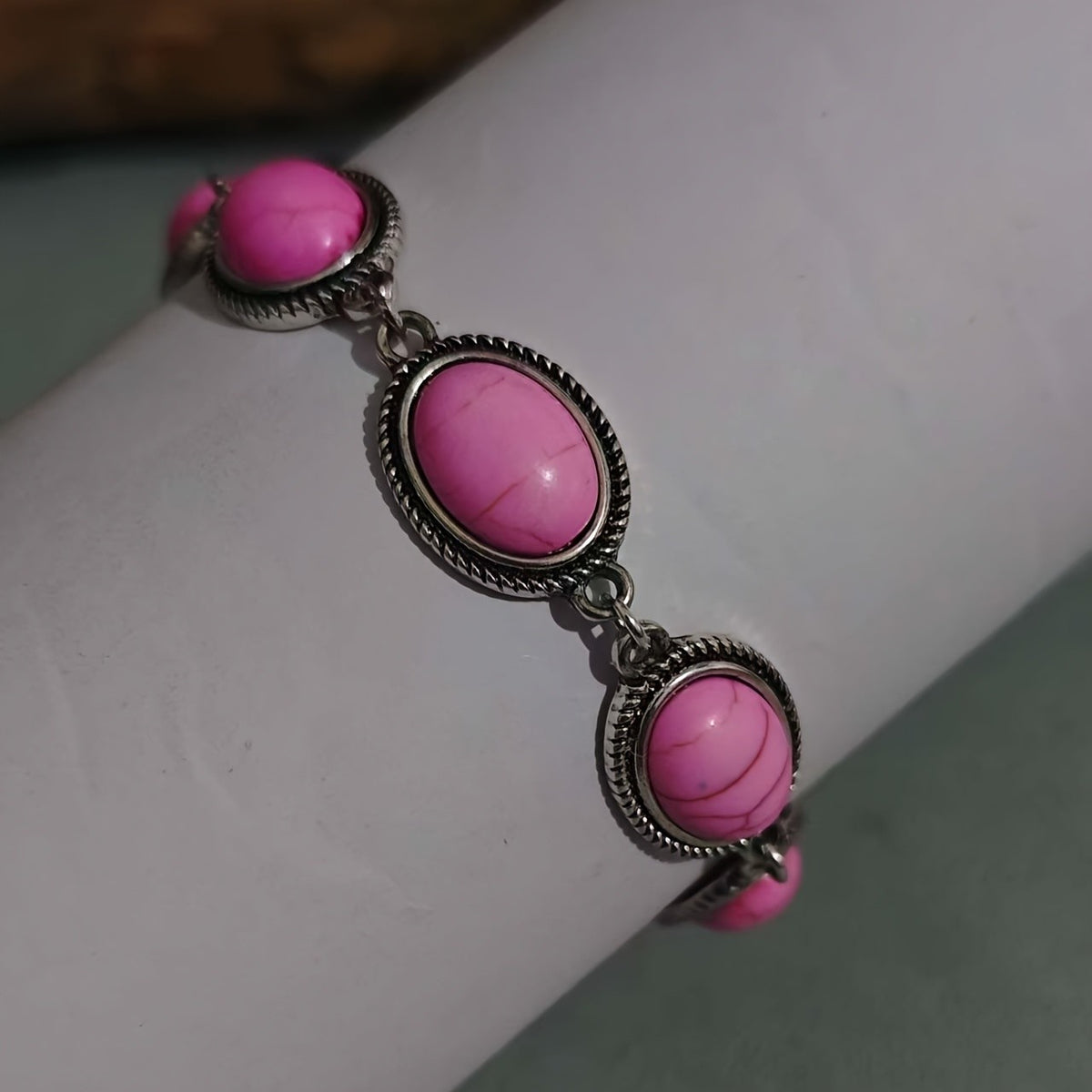 Oval Turquoise Link Bracelet