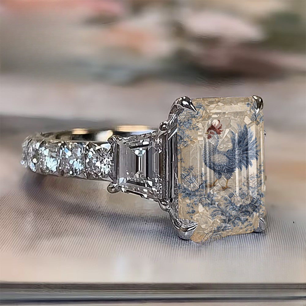 Blue Rooster Square Ring