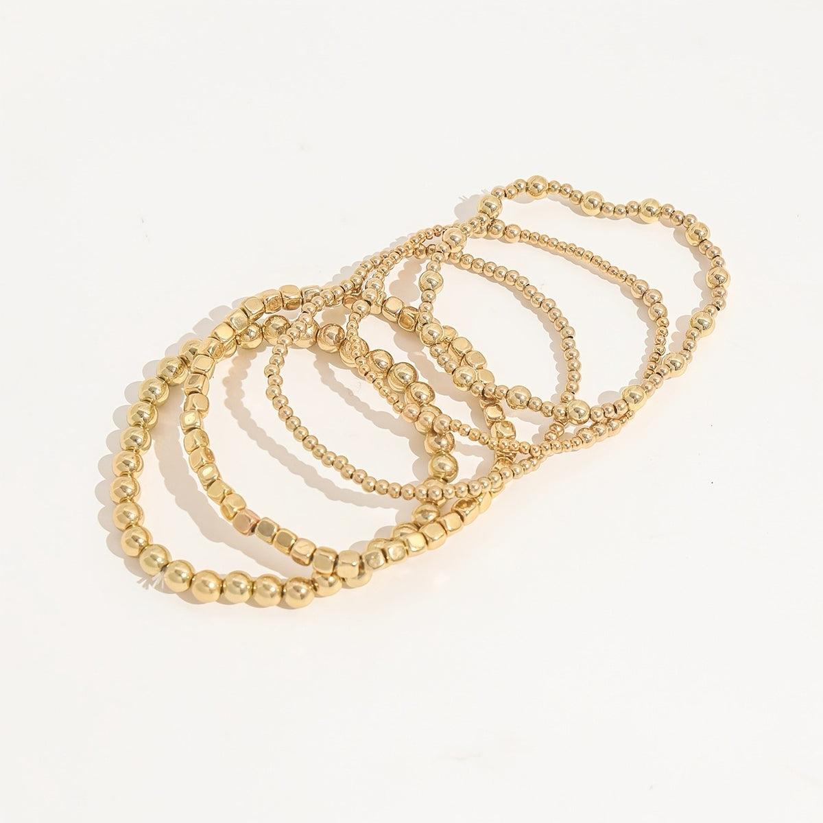 Mixed Square & Round Bead Bracelet Set