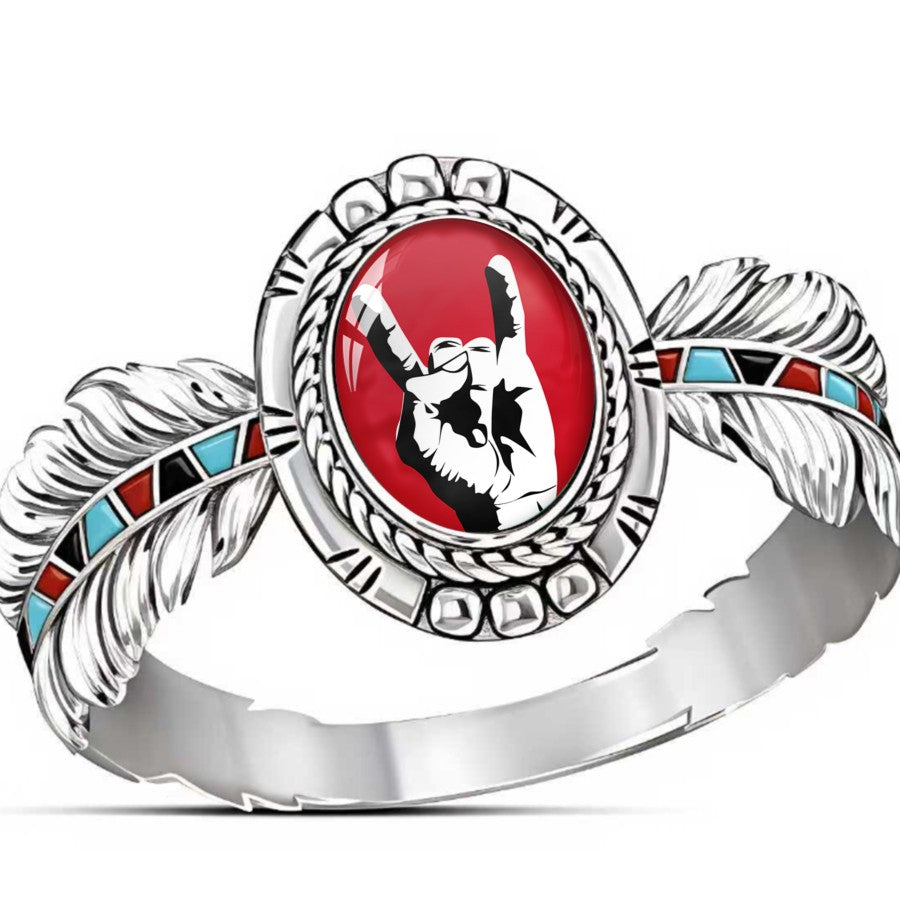 Red Rock Hand Oval Ring