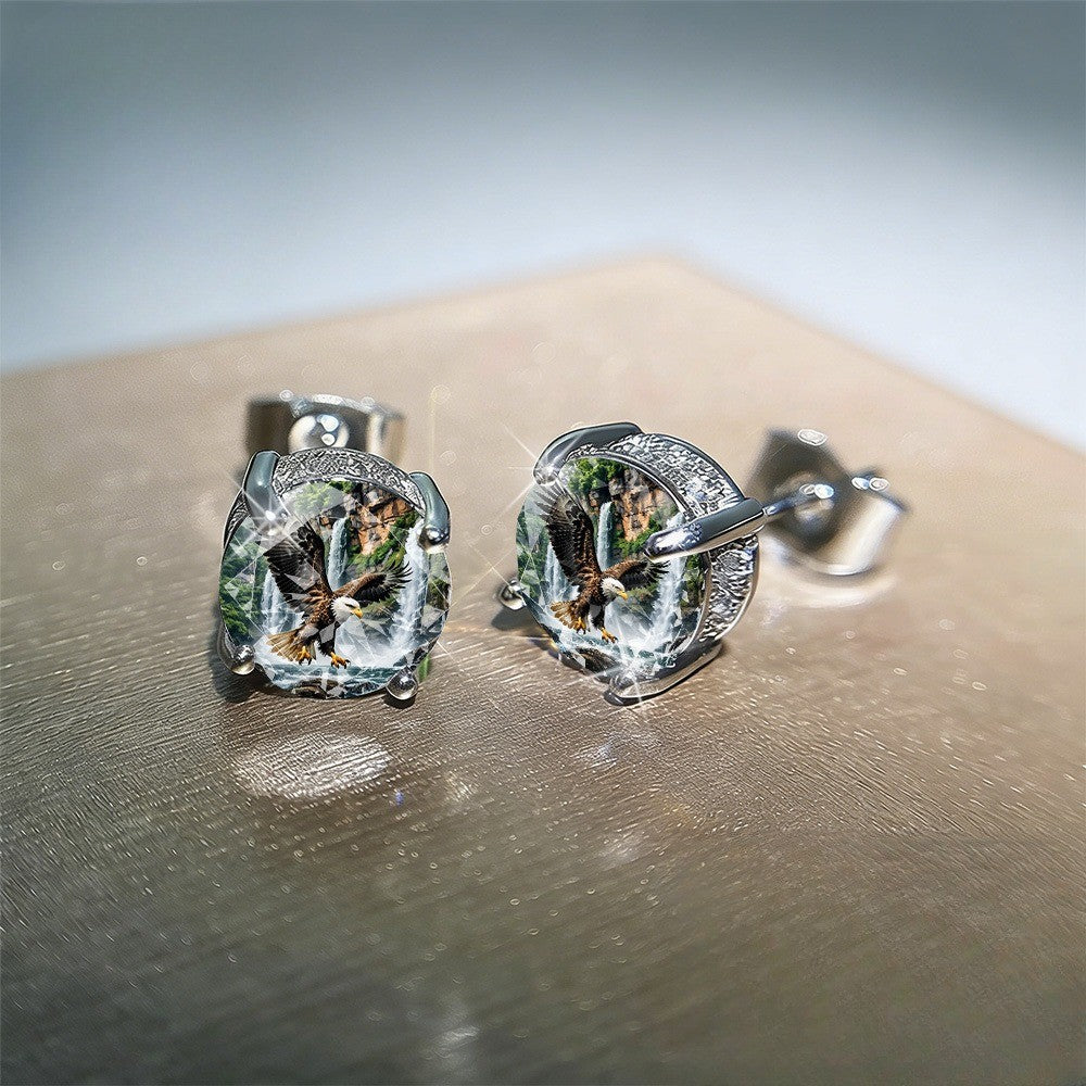 Eagle Waterfall Stud Earrings