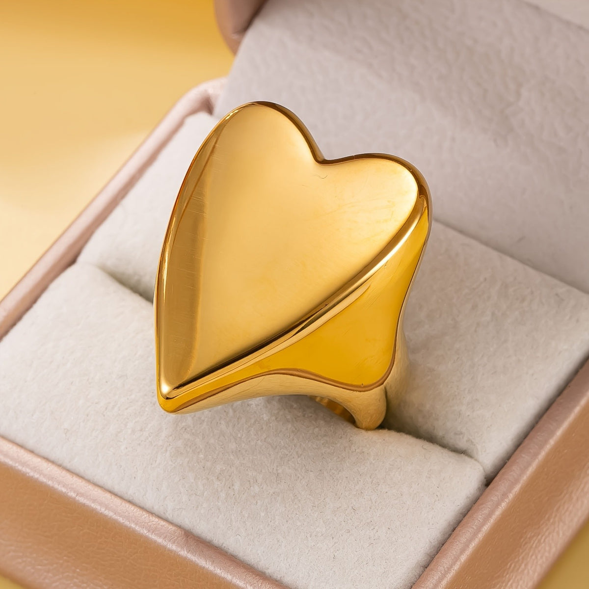 Smooth Heart Statement Ring