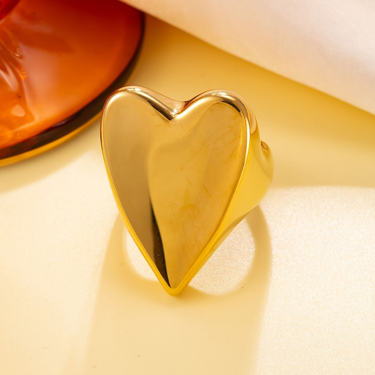 Smooth Heart Statement Ring