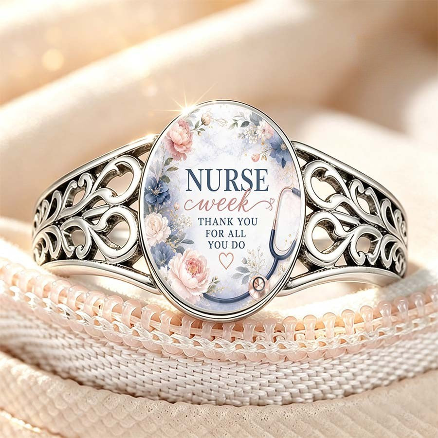 Nurse Week Floral Oval Ring