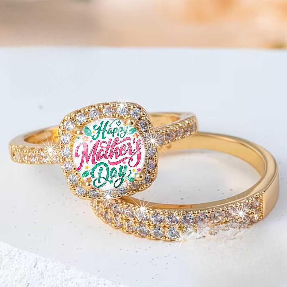 Happy Mother's Day Script Ring Set