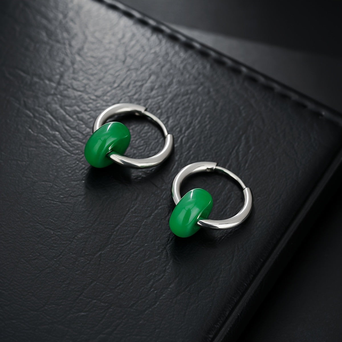 Turquoise Oval Hoop Earrings