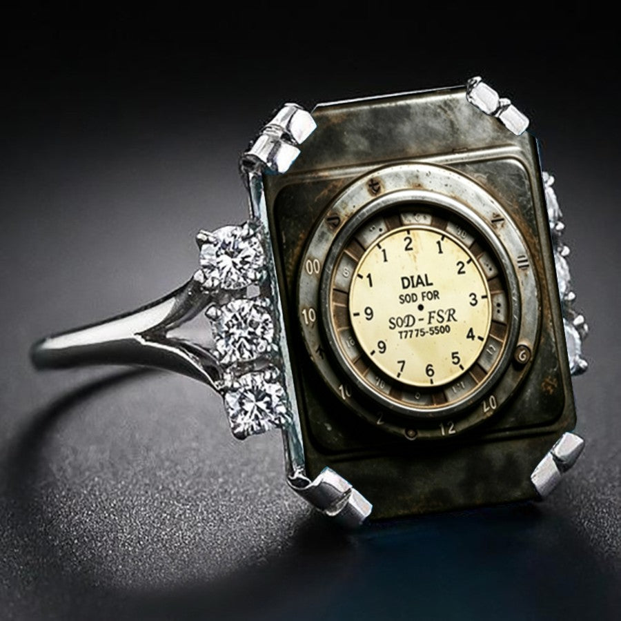 Vintage Dial Square Ring