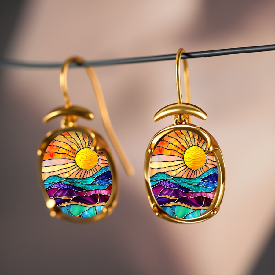 Sunset Landscape Drop Earrings