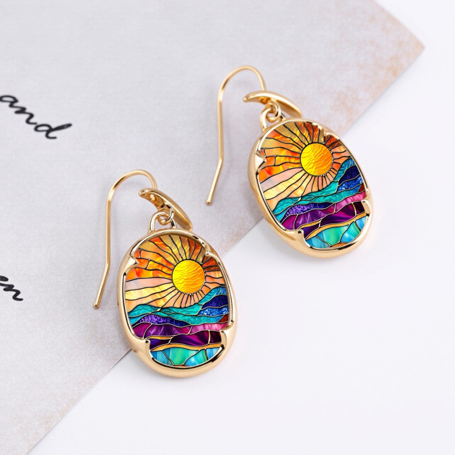 Sunset Landscape Drop Earrings