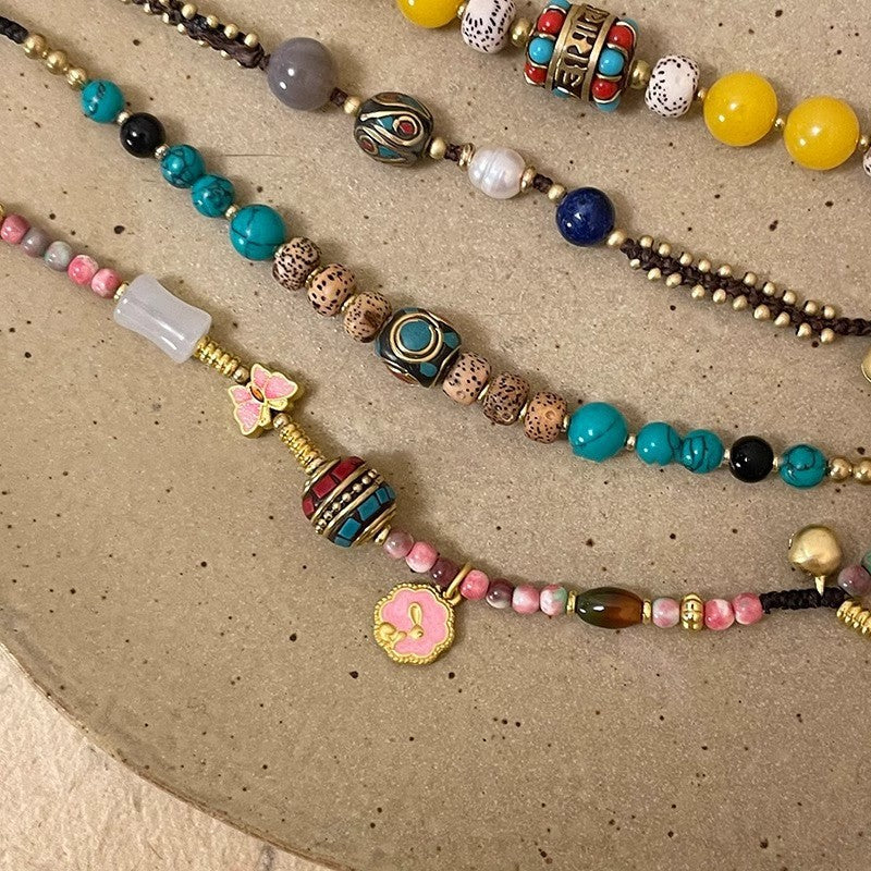 Multicolor Beaded Charm Bracelet