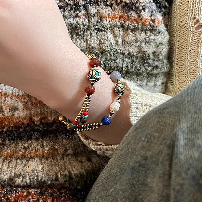 Multicolor Beaded Charm Bracelet