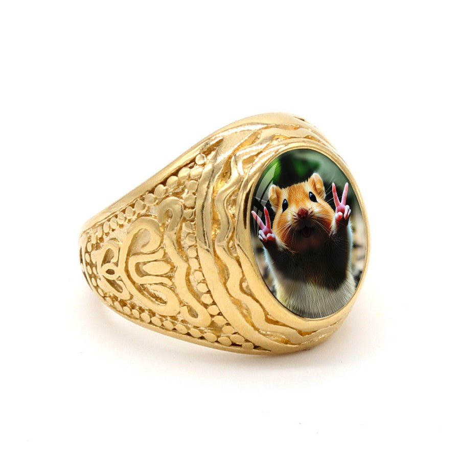 Hamster Portrait Ring