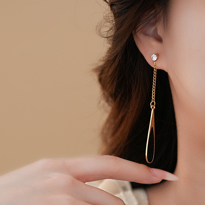 Black Drop Chain Earrings