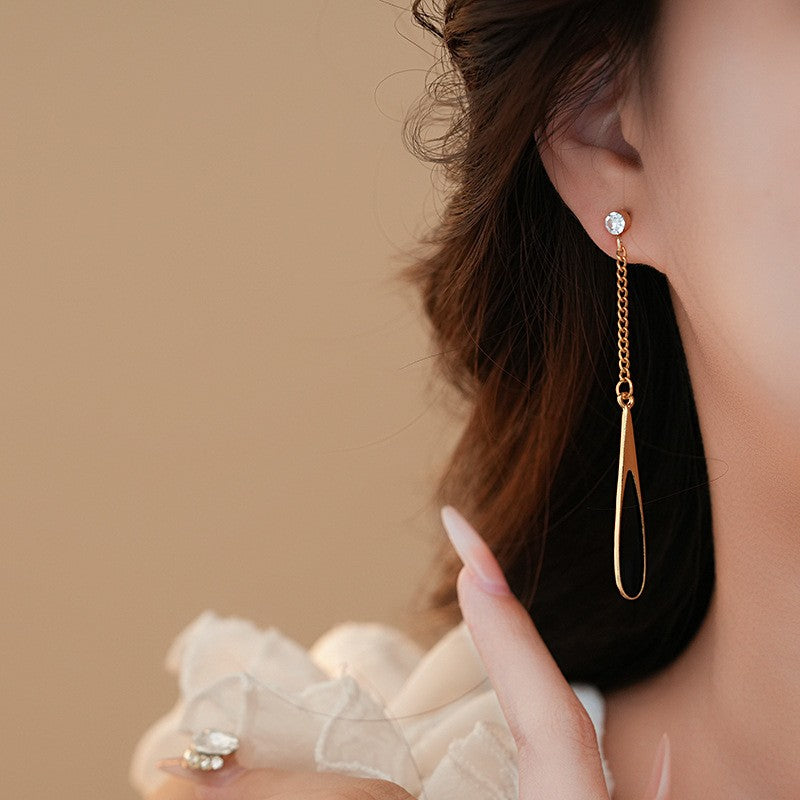 Black Drop Chain Earrings