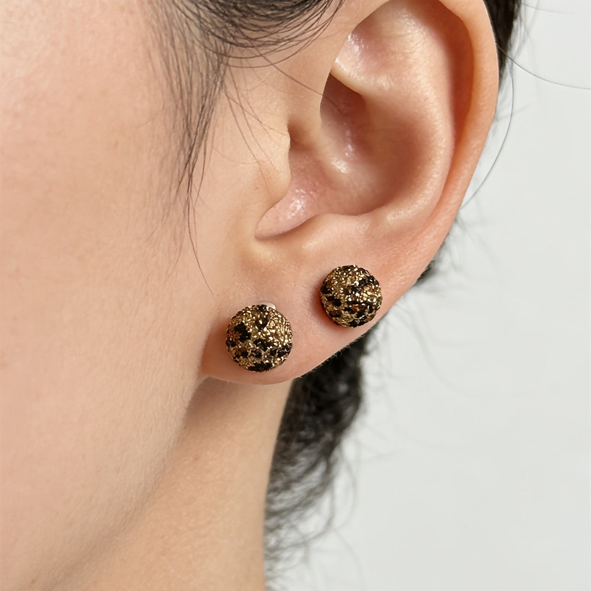 Textured Leopard Stud Earrings