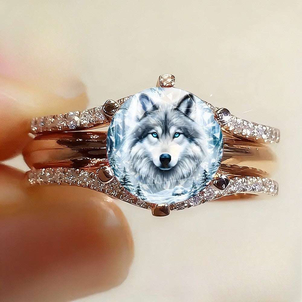 Wolf Portrait Ring
