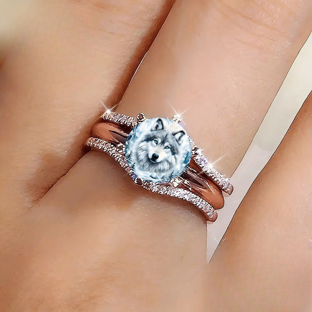 Wolf Portrait Ring
