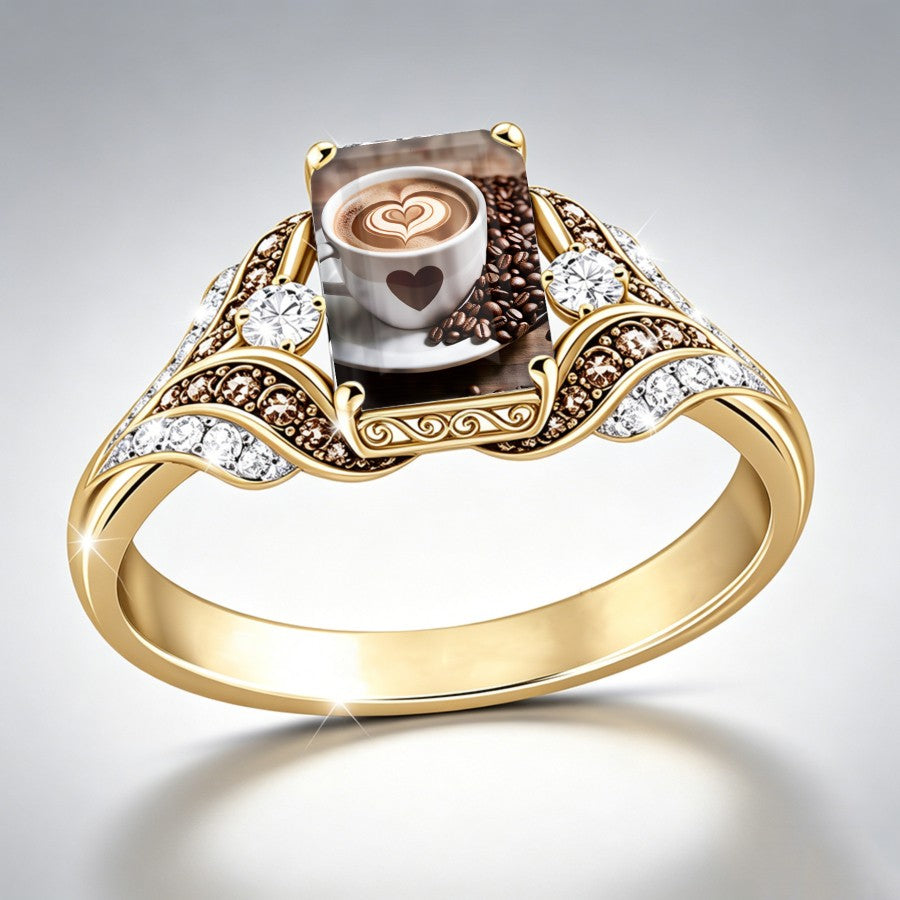 Coffee Cup Heart Ring