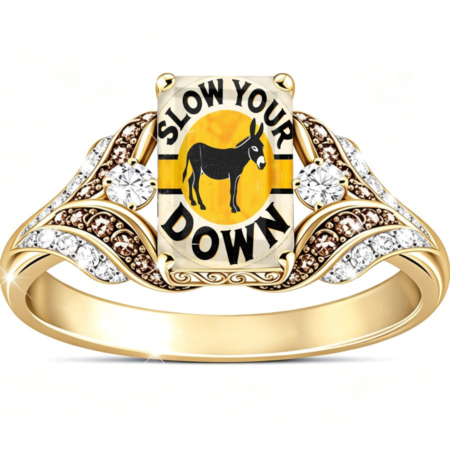 Slow Your Down Square Statement Ring