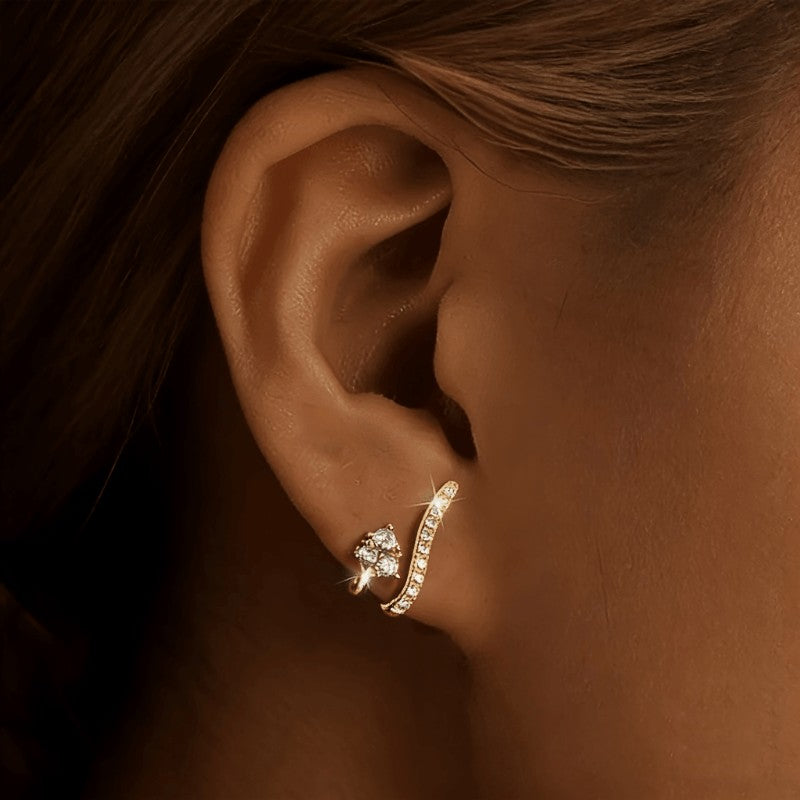 Curved Zircon Earrings