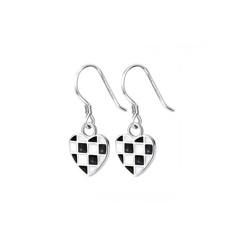 Checkerboard Heart Earrings