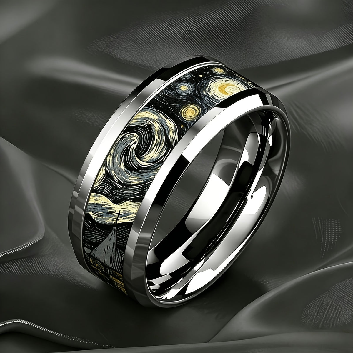 Swirling Starry Night Ring