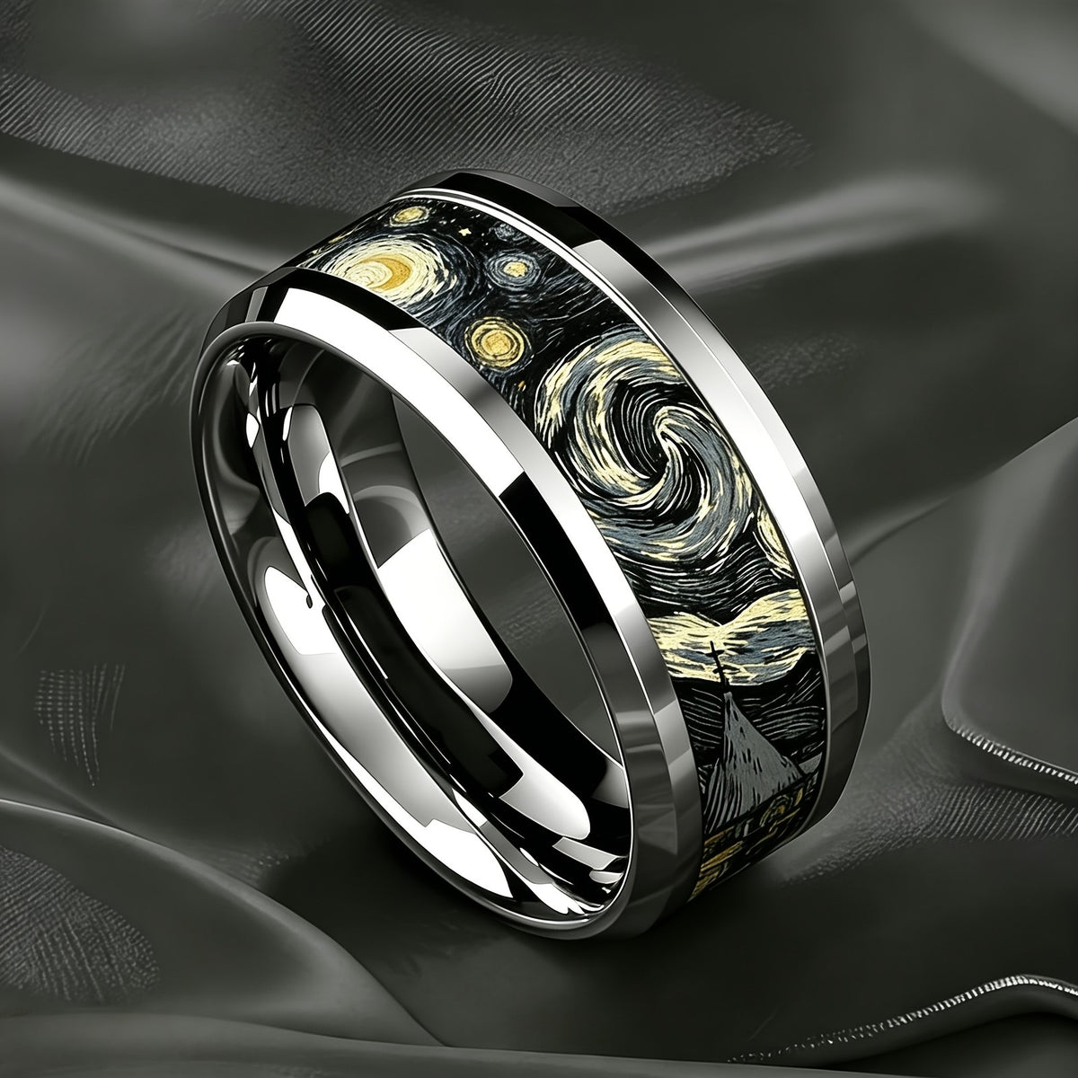 Swirling Starry Night Ring