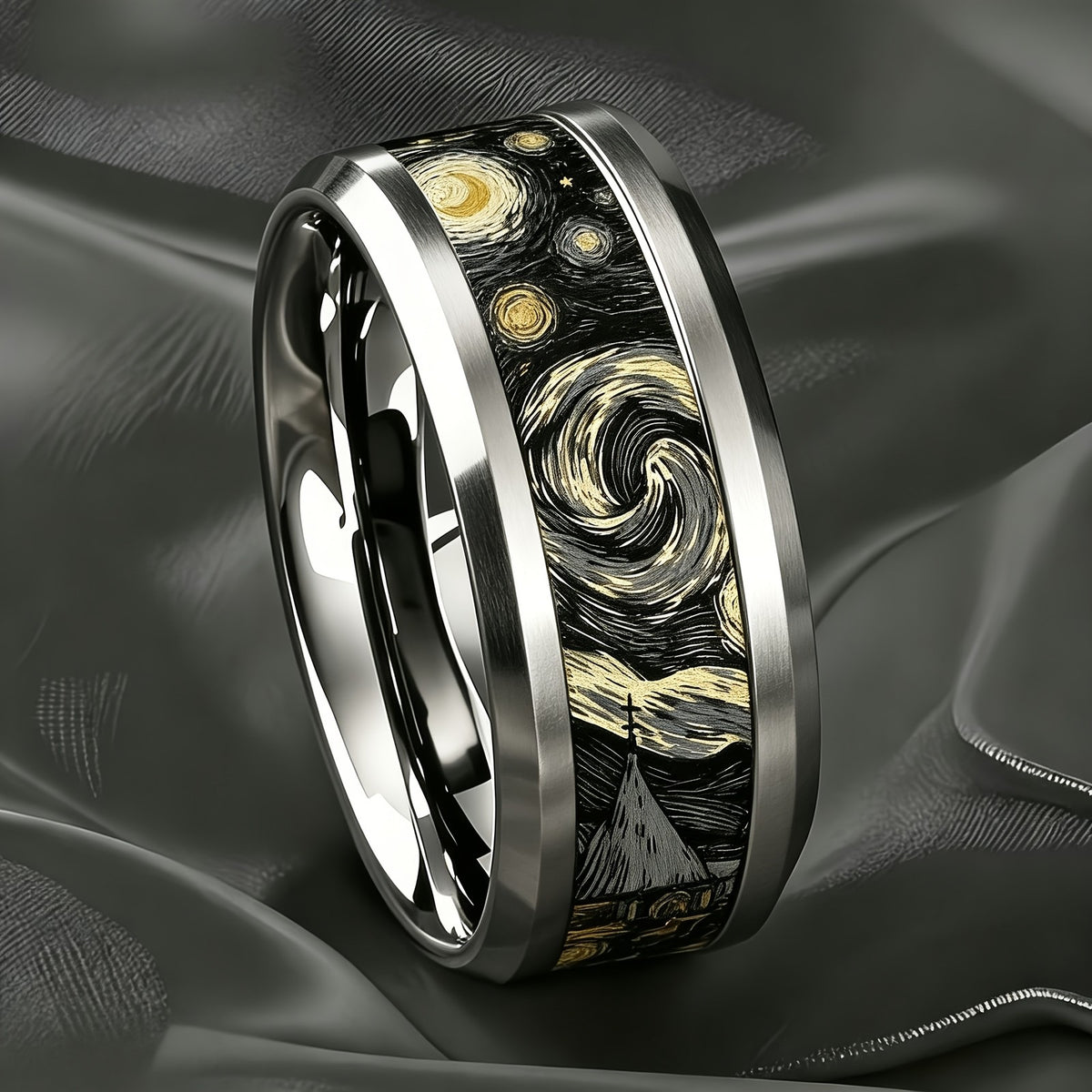 Swirling Starry Night Ring