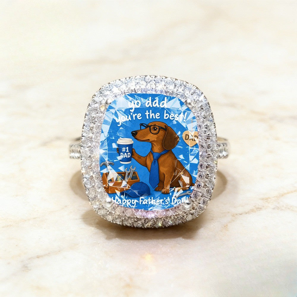 Dachshund Dad Square Ring