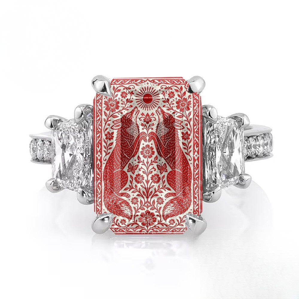 Red Fox Rectangular Ring