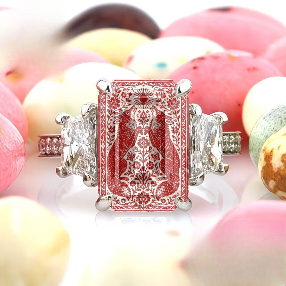 Red Fox Rectangular Ring