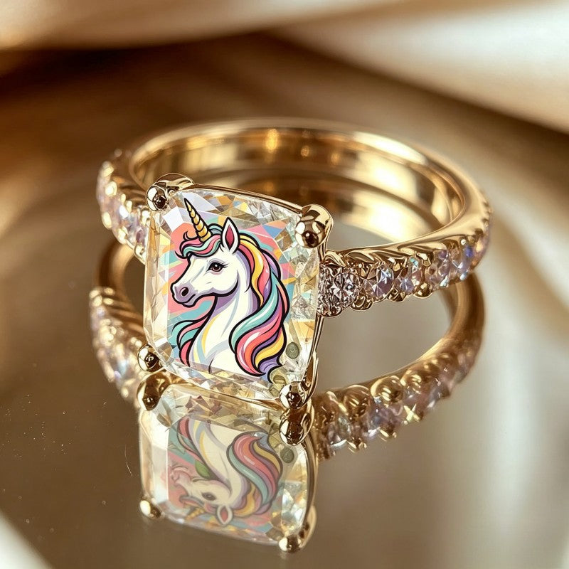 Rainbow Unicorn Square Ring