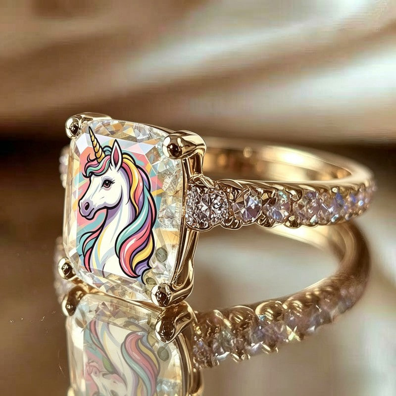 Rainbow Unicorn Square Ring