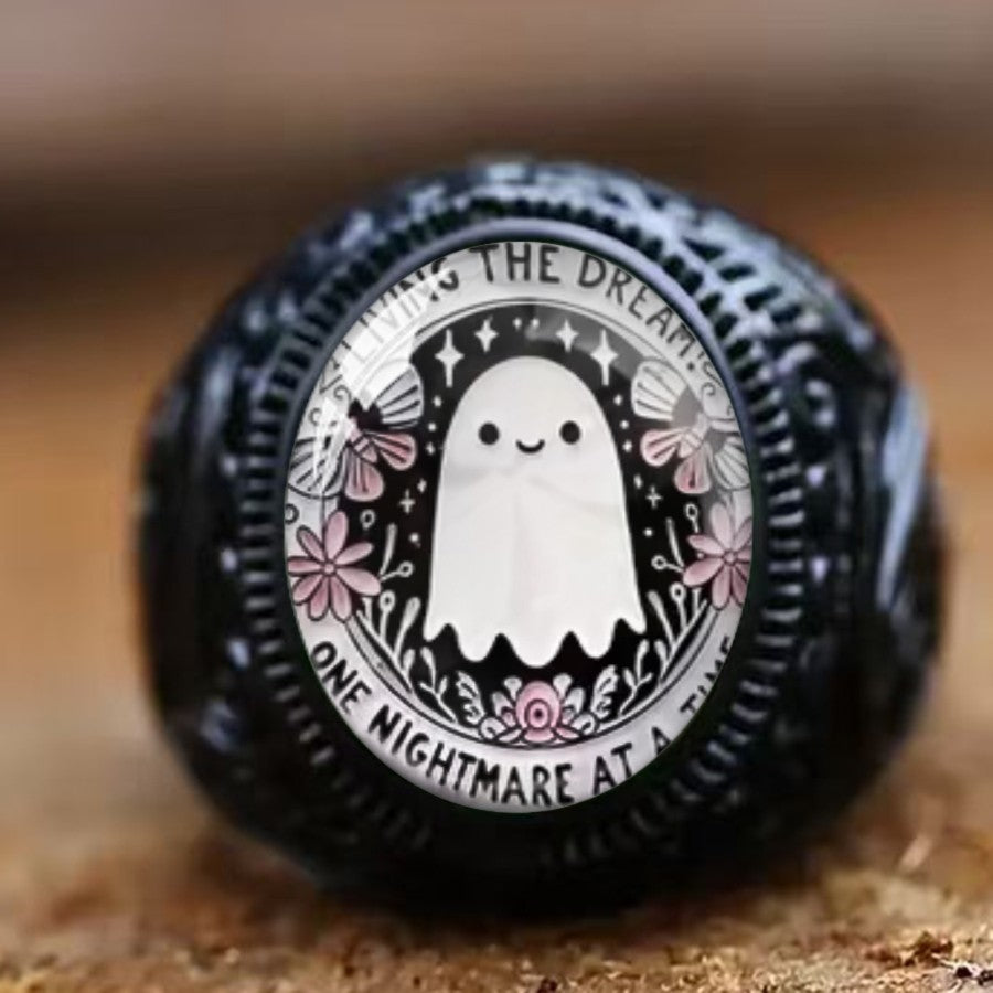 Smiling Ghost Floral Ring