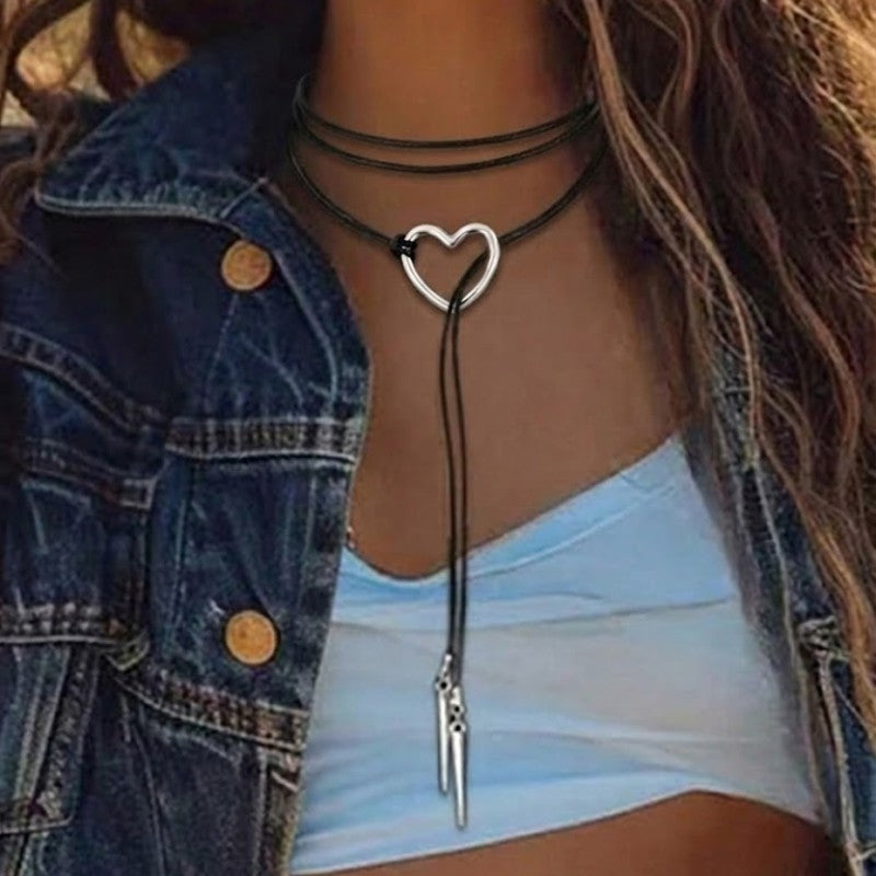 Heart Lariat Wrap Necklace