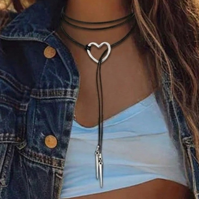 Heart Lariat Wrap Necklace