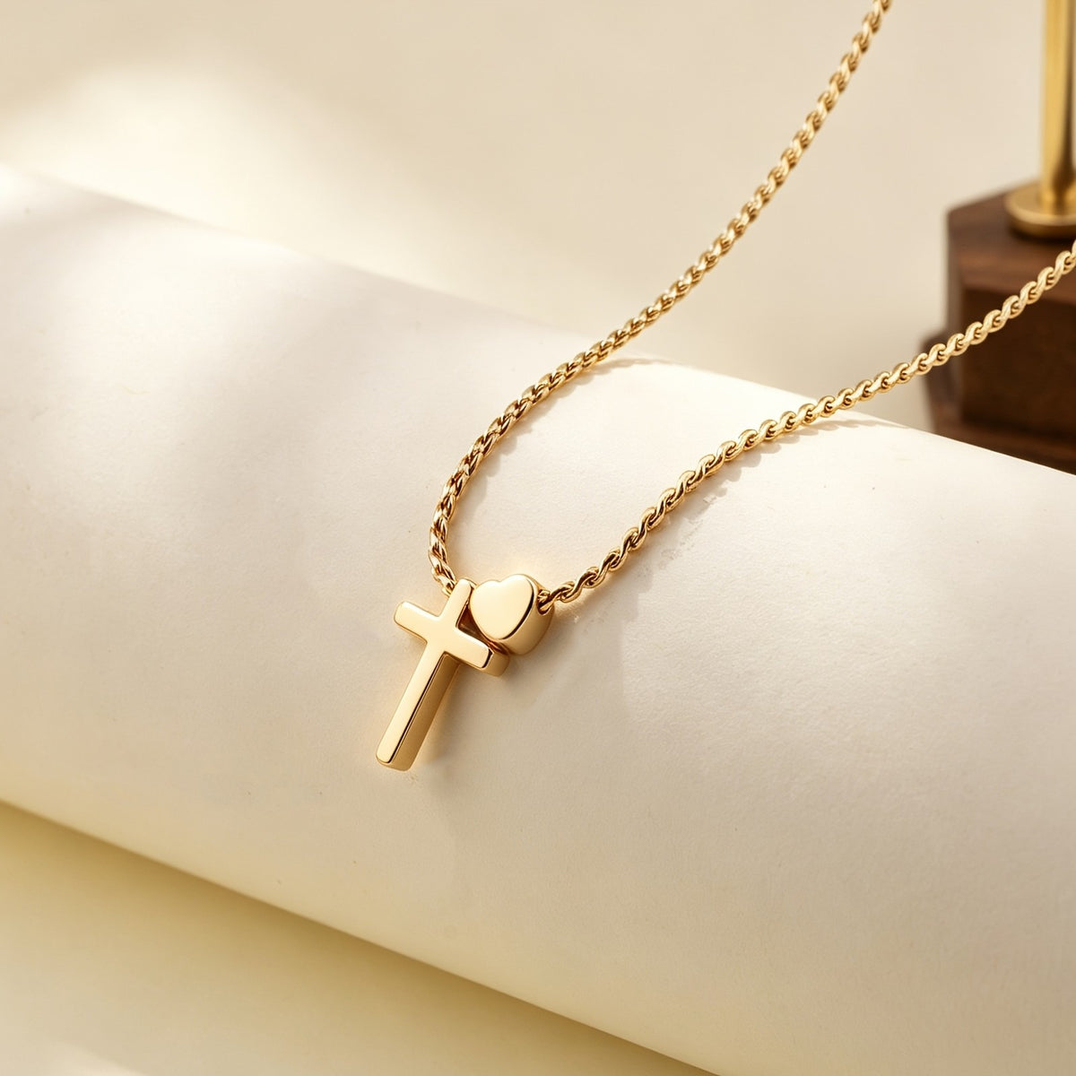 Cross & Heart Charm Necklace