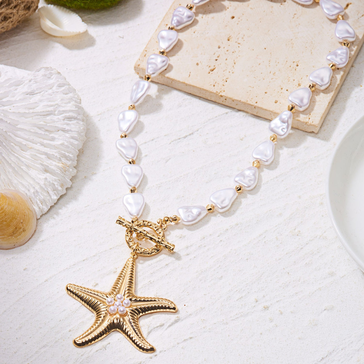 Baroque Pearl Starfish Necklace
