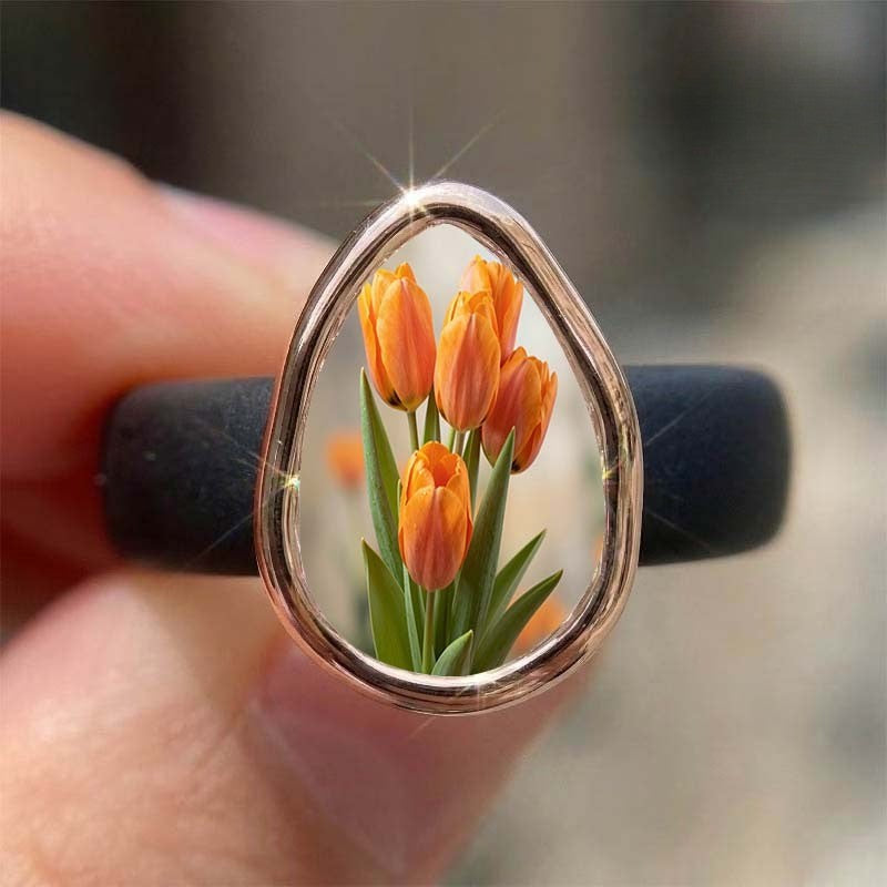 Tulip Glass Ring