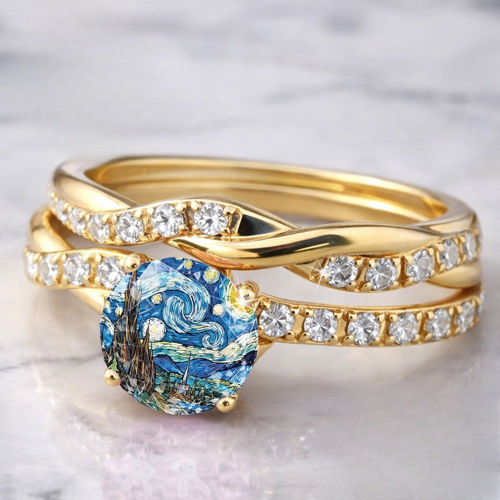 Swirling Sky Statement Ring