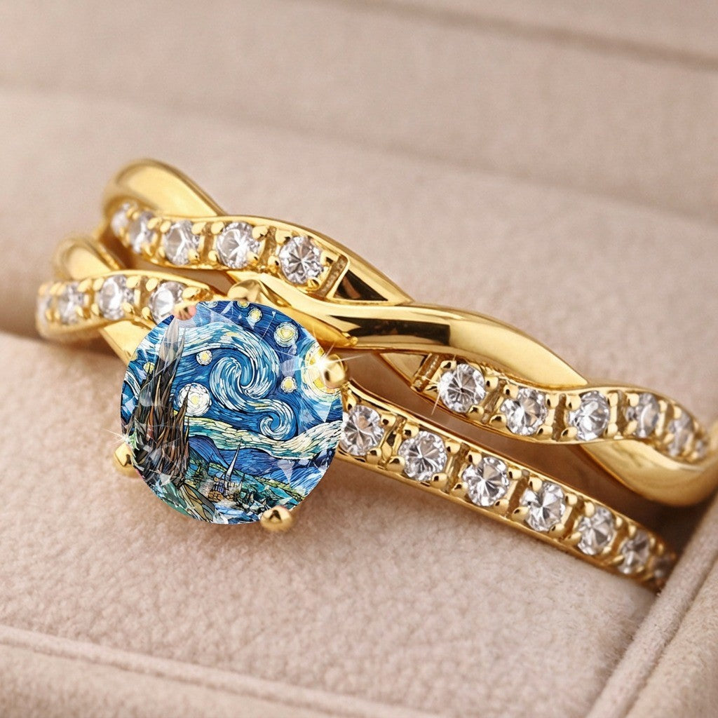 Swirling Sky Statement Ring