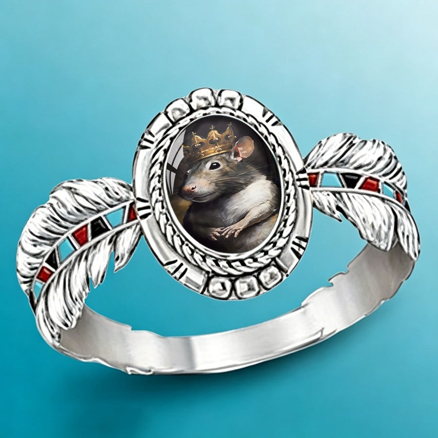Crown Rat Oval Ring