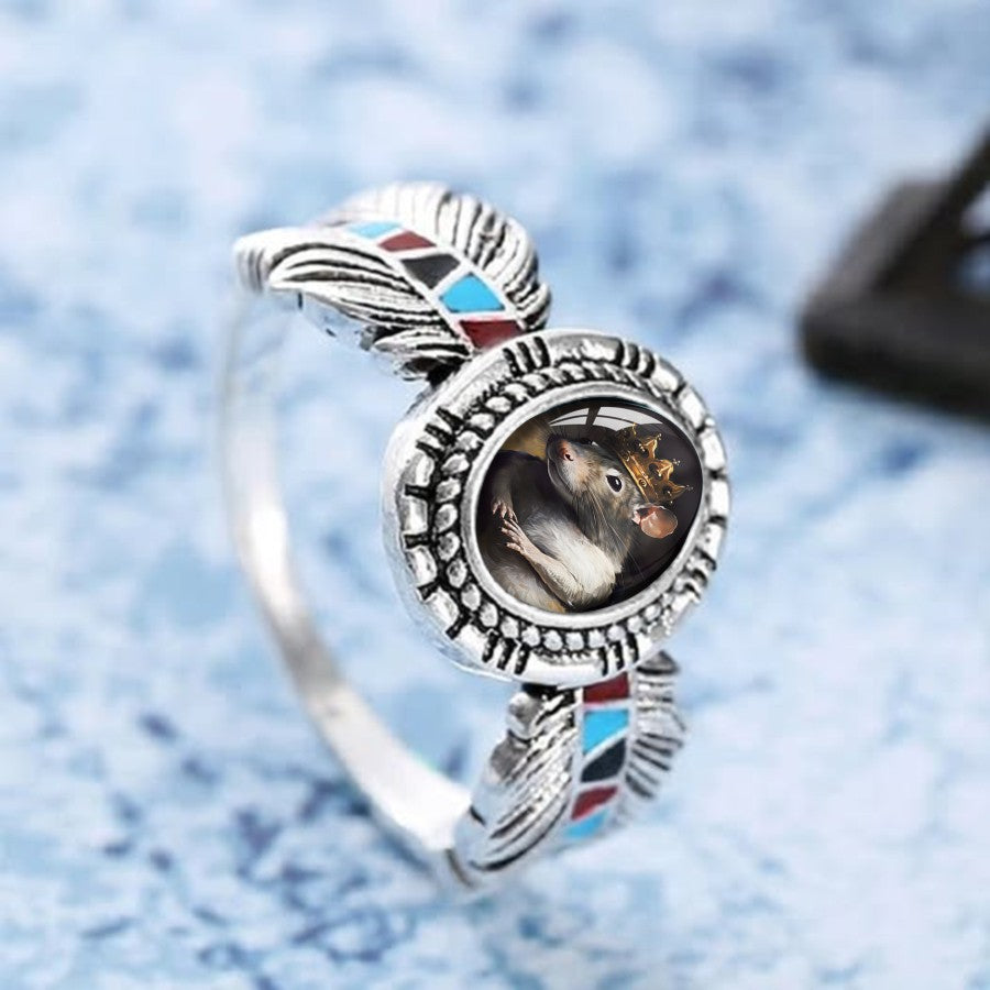 Crown Rat Oval Ring