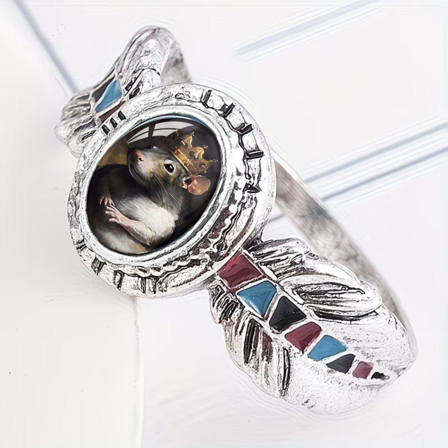 Crown Rat Oval Ring